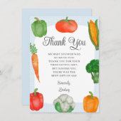 Bauer Market Blue Baby Dusche Dankeskarte (Vorne/Hinten)