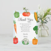 Bauer Market Blue Baby Dusche Dankeskarte (Stehend Vorderseite)