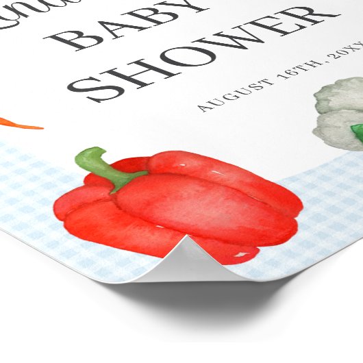 Bauer Market Blue Baby Dusche Willkommenspender Poster (Ecke)