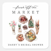 Bauer Market Brautparty Gefallen Quadratischer Aufkleber (Vorderseite)
