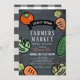 Bauer Market Chalkboard Babydusche Einladung