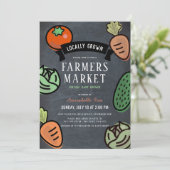 Bauer Market Chalkboard VIrtual Baby Shower Einladung (Stehend Vorderseite)