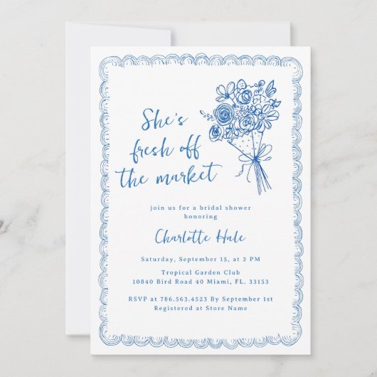 Bauer Market Drain Brautparty Einladung (Vorderseite)