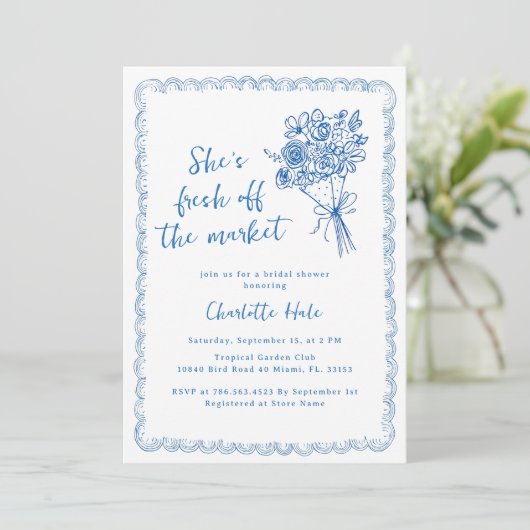 Bauer Market Drain Brautparty Einladung (Stehend Vorderseite)