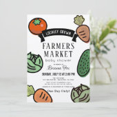 Bauer Market Kraft Paper Baby Dusche Einladung (Stehend Vorderseite)