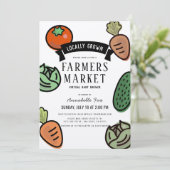 Bauer Market Kraft Paper Virtual Baby Dusche Einladung (Stehend Vorderseite)