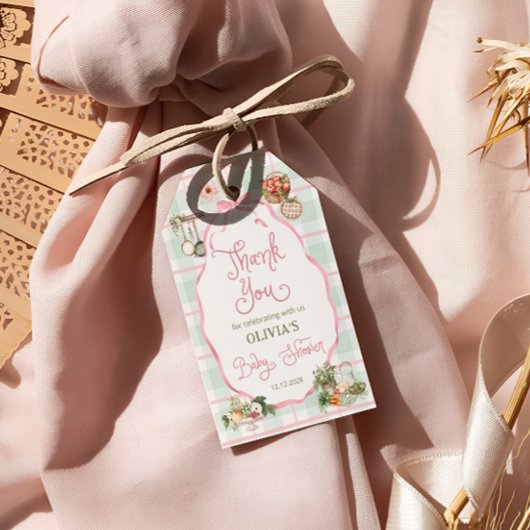 Bauer Market Pink Girl Baby Dusche Vielen Dank Geschenkanhänger