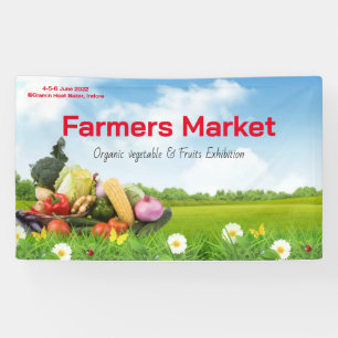 Bauer Market Produzieren Aquarellbauernhof Frische Banner