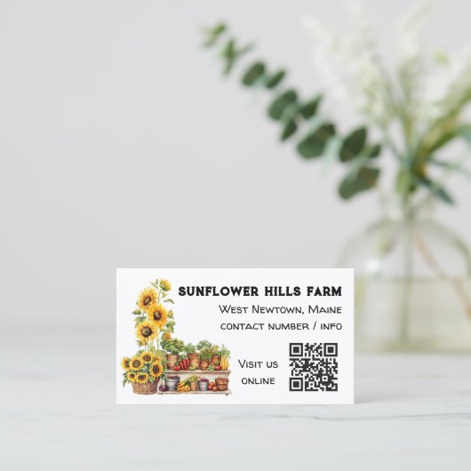 Bauer Market QR Code Business Card Visitenkarte (Stehend Vorderseite)