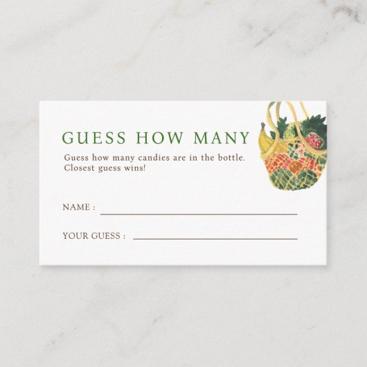 Bauer Market rät wie viele Brautparty-Spiel Begleitkarte (Vorderseite)