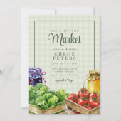 Bauer Market Sie ist vom Markt Brautparty Einladung (Vorderseite)