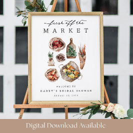 Bauer Market Theme Brautparty Begrüßungszeichen Poster