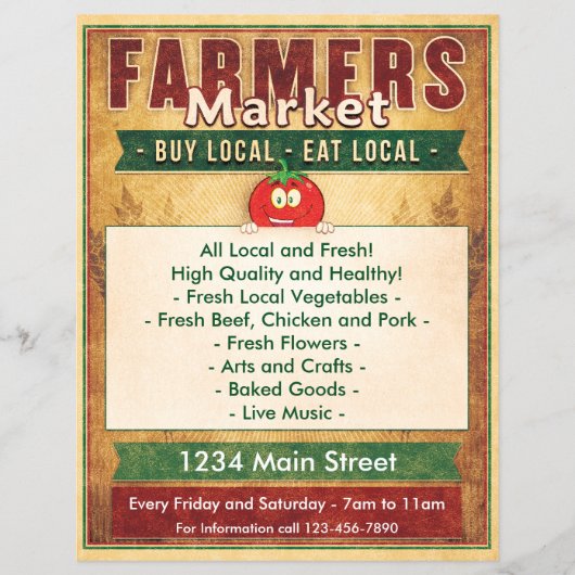 Bauer Markt essen lokale Zeichen Flyer (Vorne)