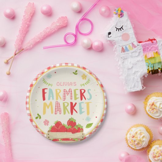 Bauer Markt Geburtstag Paper Teller Strawberry (Party)