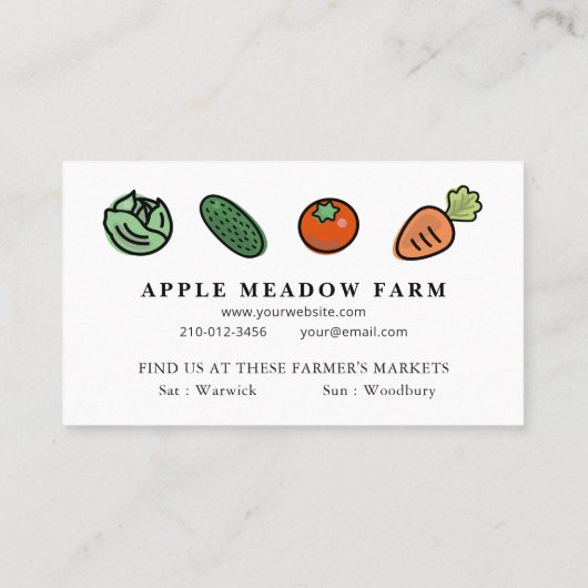 Bauer Markt Gemüsebaumwein Visitenkarte (Rückseite)