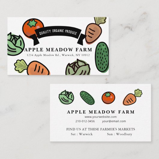 Bauer Markt Gemüsebaumwein Visitenkarte (Vorne/Hinten)