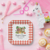 Bauer Markt Gemüsebrühe Gingham Baby Dusche Pappteller (Party)