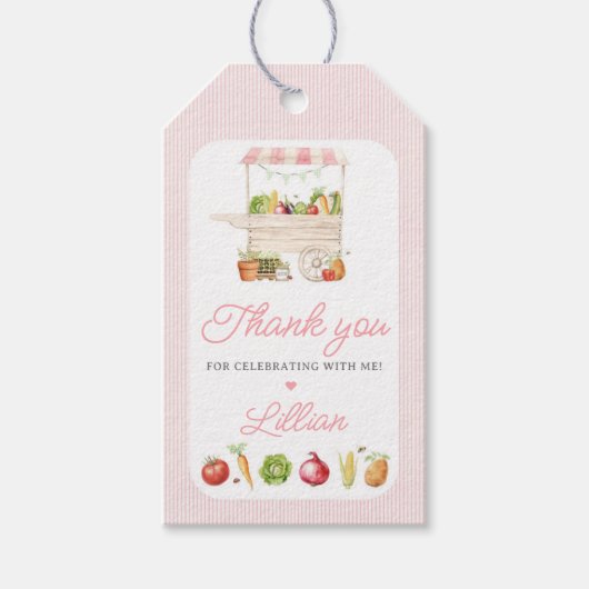Bauer Markt Gemüsestand Geburtstag Geschenkanhänger (Vorderseite)
