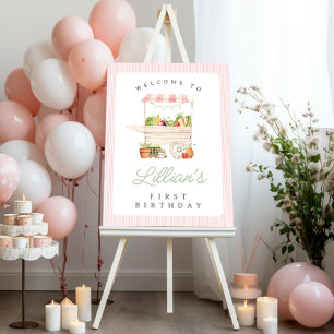 Bauer Markt Gemüsestand Geburtstag Willkommen Poster
