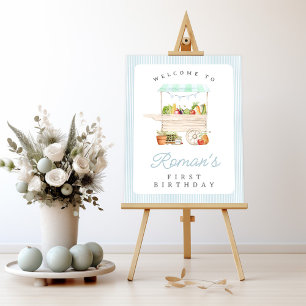 Bauer Markt Gemüsestand Geburtstag Willkommen Poster