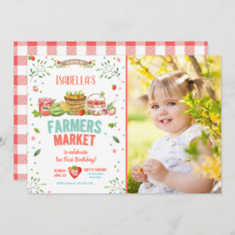 Bauer Markt Grosse Veggies Obst Rote Girl Party Einladung