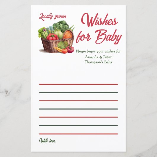 Bauer Markt Grown Baby Shower wünscht (Vorderseite)