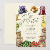 Bauer Markt Retro Rustikales Vintages Brautparty Einladung (Vorne/Hinten)