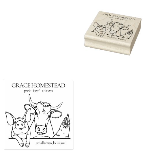 Bauer Markt Schweinehalter Name Gummistempel (Stempel)