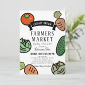 Bauer Markt White Baby Dusche Einladung (Stehend Vorderseite)