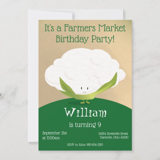 Bauer Markteinladung zum Geburtstag Einladung (Vorderseite)