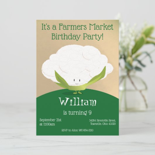 Bauer Markteinladung zum Geburtstag Einladung (Stehend Vorderseite)