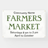 Bauer Marktgrüne Schwarz-weiße Bezeichnung und Zei Banner (Horizontal)