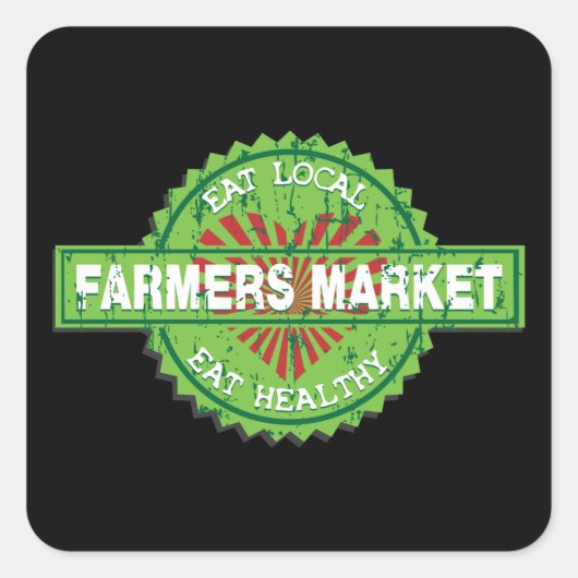 Bauer Marktherz Quadratischer Aufkleber (Vorderseite)