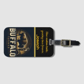 Bauer mit Bison Herde in der Abenddämmerung Gepäckanhänger (Vorderseite (Horizontal))