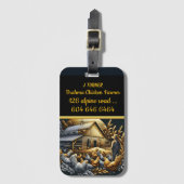 Bauer mit Brahma-Hühnern bei Sonnenuntergang Gepäckanhänger (Vorderseite Vertikal)