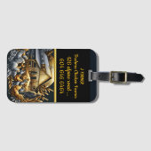 Bauer mit Brahma-Hühnern bei Sonnenuntergang Gepäckanhänger (Vorderseite (Horizontal))