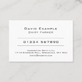 Bauer mit Foto des Betriebsinhabers Visitenkarte (Rückseite)