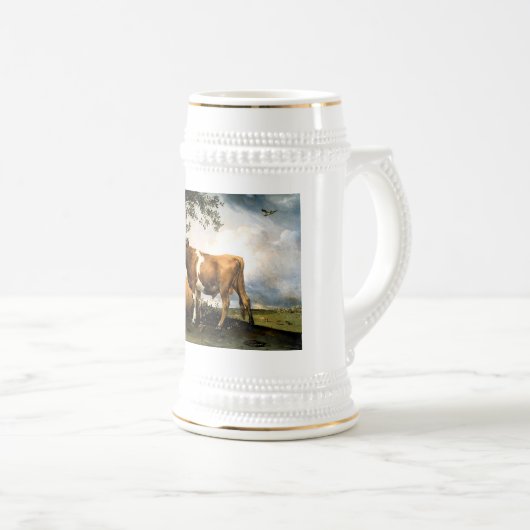 Bauer mit Kühen und Schafen Bierglas (VorderseiteRechts)