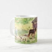 Bauer mit Mule und Schafen Kaffeetasse (Vorderseite Links)