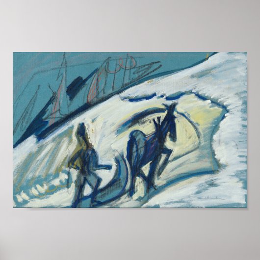 Bauer mit Pferdeschlitten | Ernst Ludwig Kirchner Poster (Vorne)