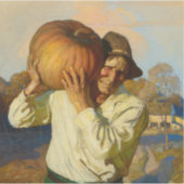 Bauer mit Pumpkin von Newell Convers Wyeth Aufkleber (Vorderseite)