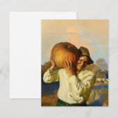 Bauer mit Pumpkin von Newell Convers Wyeth Mitteilungskarte (Vorne/Hinten)