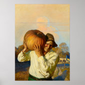 Bauer mit Pumpkin von Newell Convers Wyeth Poster (Vorne)