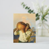 Bauer mit Pumpkin von Newell Convers Wyeth Postkarte (Stehend Vorderseite)