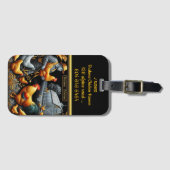 Bauer mit Rostern bei Sonnenaufgang Gepäckanhänger (Vorderseite (Horizontal))