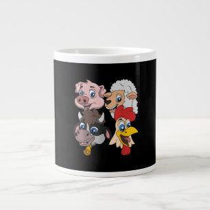 Bauer Niedliches Schweinefleisch Hühnergeschenk Jumbo-Tasse