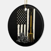 Bauer Patriot American Flag Tractor Rancher Keramik Ornament (Links)