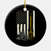 Bauer Patriot American Flag Tractor Rancher Keramik Ornament (Hinten)