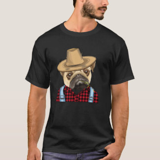 Bauer-Pug-Bauernhofhund T-Shirt