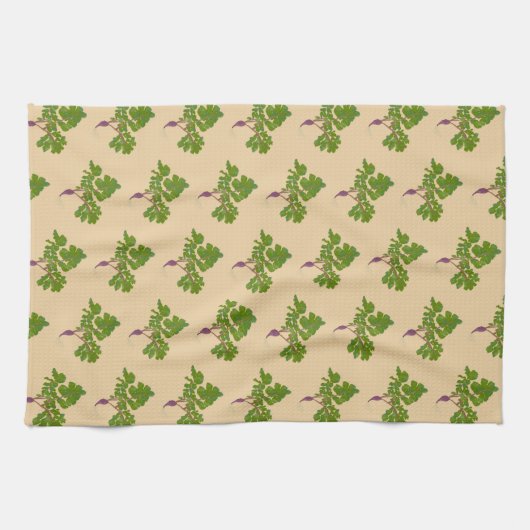 Bauer Radish Turnips Pflanze Gartenmuster Geschirrtuch (Horizontal)